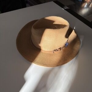 Wallaroo Hat Company Naples Tan Wide Brim‎ Sun Hat Adjustable Paper Braid   3812